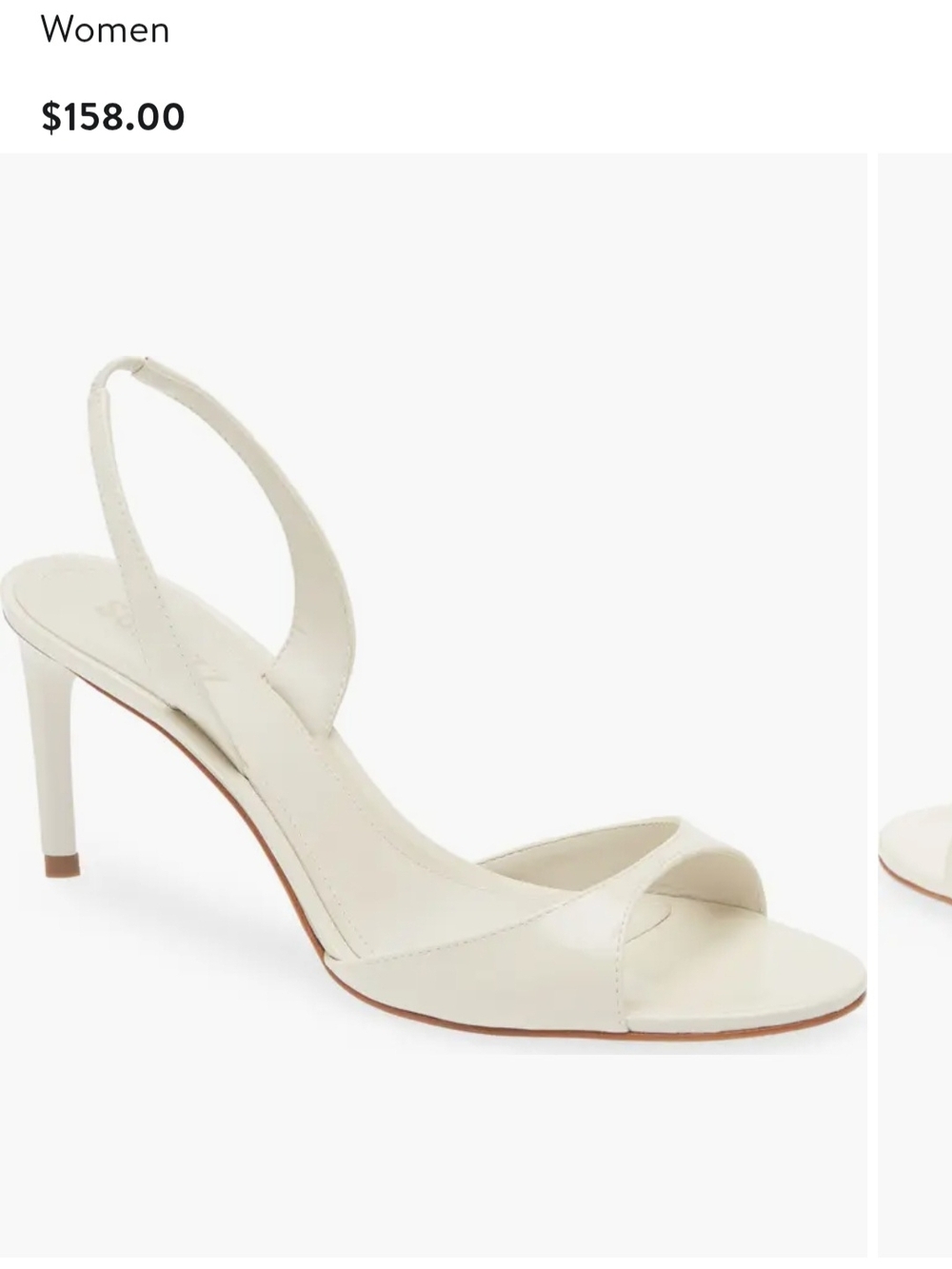 SCHUTZ Cream Leather Slingback Heeled Sandals